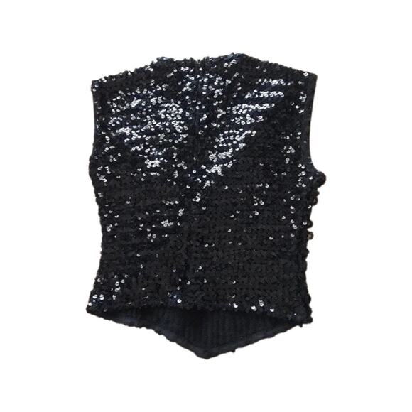 Black and Blue Sequin Dancewear Marching Band Dance Top Medium - Picture 4 of 6